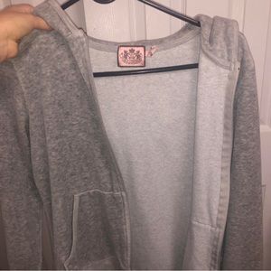 Juicy Couture Grey Silver Zip up Hoodie - Large